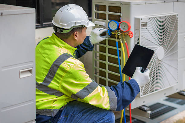 Professional Air Duct Cleaning technician working in Dunellen, NJ